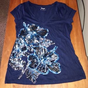 ✨EUC✨EXPRESS✨sequin T-shirt✨SMALL